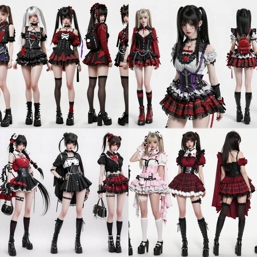 LRUX✝ 顔つき実写系キャラクター 5枚セット (27人）— 地雷×量産×ゴシック×パンク / 世界観統一パック Vol.19 —