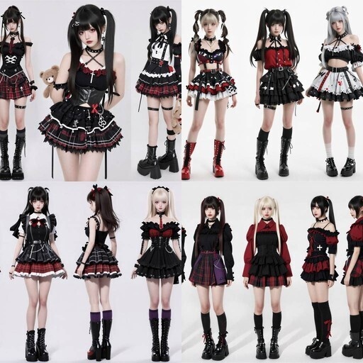 LRUX✝ 顔つき実写系キャラクター 5枚セット (27人）— 地雷×量産×ゴシック×パンク / 世界観統一パック Vol.20 —