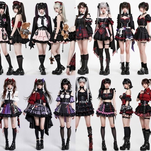 LRUX✝ 顔つき実写系キャラクター 5枚セット (29人）— 地雷×量産×ゴシック×パンク / 世界観統一パック Vol.21 —