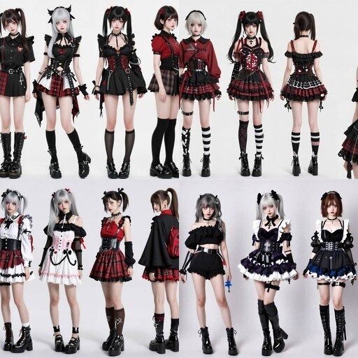 LRUX✝ 顔つき実写系キャラクター 5枚セット (27人)— 地雷×量産×ゴシック×パンク / 世界観統一パック Vol.22 —