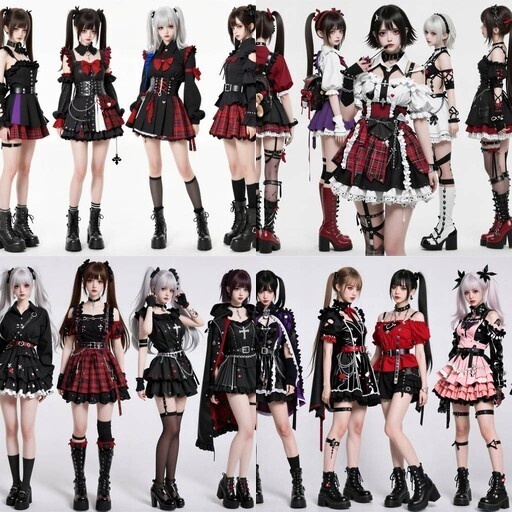 LRUX✝ 顔つき実写系キャラクター 5枚セット (30人）— 地雷×量産×ゴシック×パンク / 世界観統一パック Vol.23 —