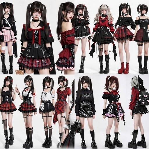 LRUX✝ 顔つき実写系キャラクター 5枚セット (27人)— 地雷×量産×ゴシック×パンク / 世界観統一パック Vol.25 —