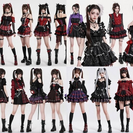 LRUX✝ 顔つき実写系キャラクター 5枚セット (28人）— 地雷×量産×ゴシック×パンク / 世界観統一パック Vol.26 —