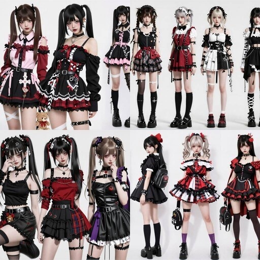 LRUX✝ 顔つき実写系キャラクター 5枚セット (27人）— 地雷×量産×ゴシック×パンク / 世界観統一パック Vol.27 —