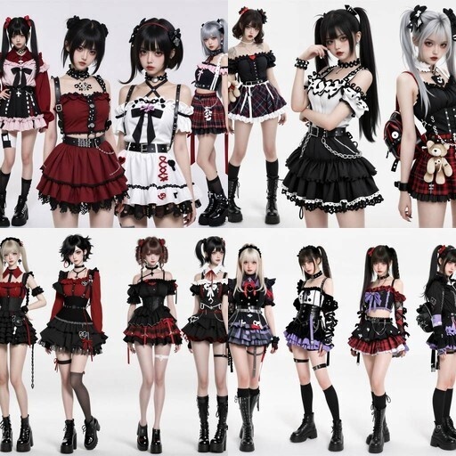 LRUX✝ 顔つき実写系キャラクター 5枚セット (27人）— 地雷×量産×ゴシック×パンク / 世界観統一パック Vol.28 —