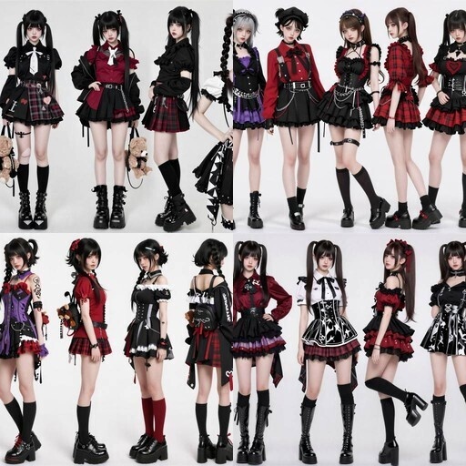 LRUX✝ 顔つき実写系キャラクター 5枚セット (27人）— 地雷×量産×ゴシック×パンク / 世界観統一パック Vol.29 —