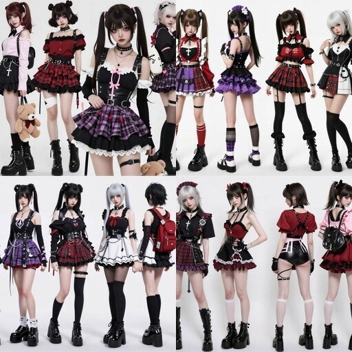LRUX✝ 顔つき実写系キャラクター 5枚セット (28人）— 地雷×量産×ゴシック×パンク / 世界観統一パック Vol.30 —