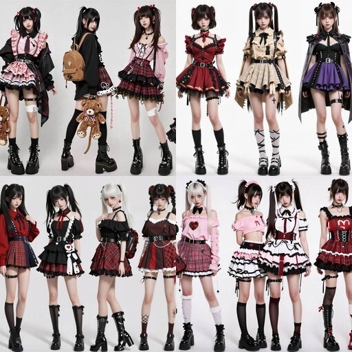 LRUX✝ 顔つき実写系キャラクター 5枚セット (27人）— 地雷×量産×ゴシック×パンク / 世界観統一パック Vol.31 —