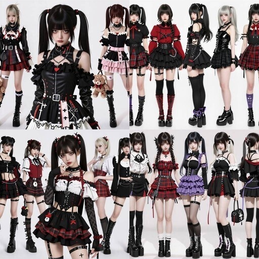 LRUX✝ 顔つき実写系キャラクター 5枚セット (31人)— 地雷×量産×ゴシック×パンク / 世界観統一パック Vol.32 —