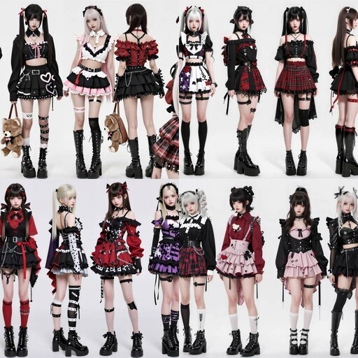 LRUX✝ 顔つき実写系キャラクター 5枚セット (29人）— 地雷×量産×ゴシック×パンク / 世界観統一パック Vol.34 —