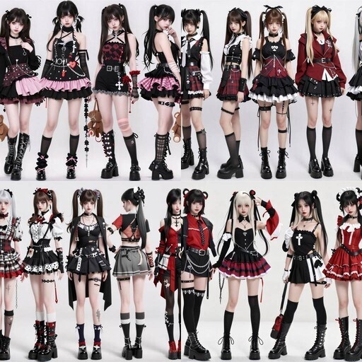LRUX✝ 顔つき実写系キャラクター 5枚セット (30人）— 地雷×量産×ゴシック×パンク / 世界観統一パック Vol.35 —