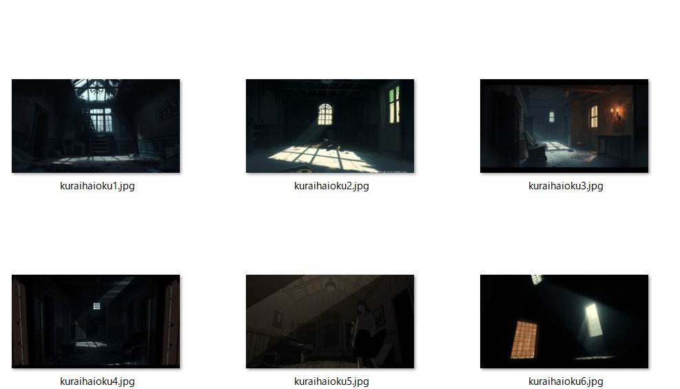 暗い廃屋背景素材6枚