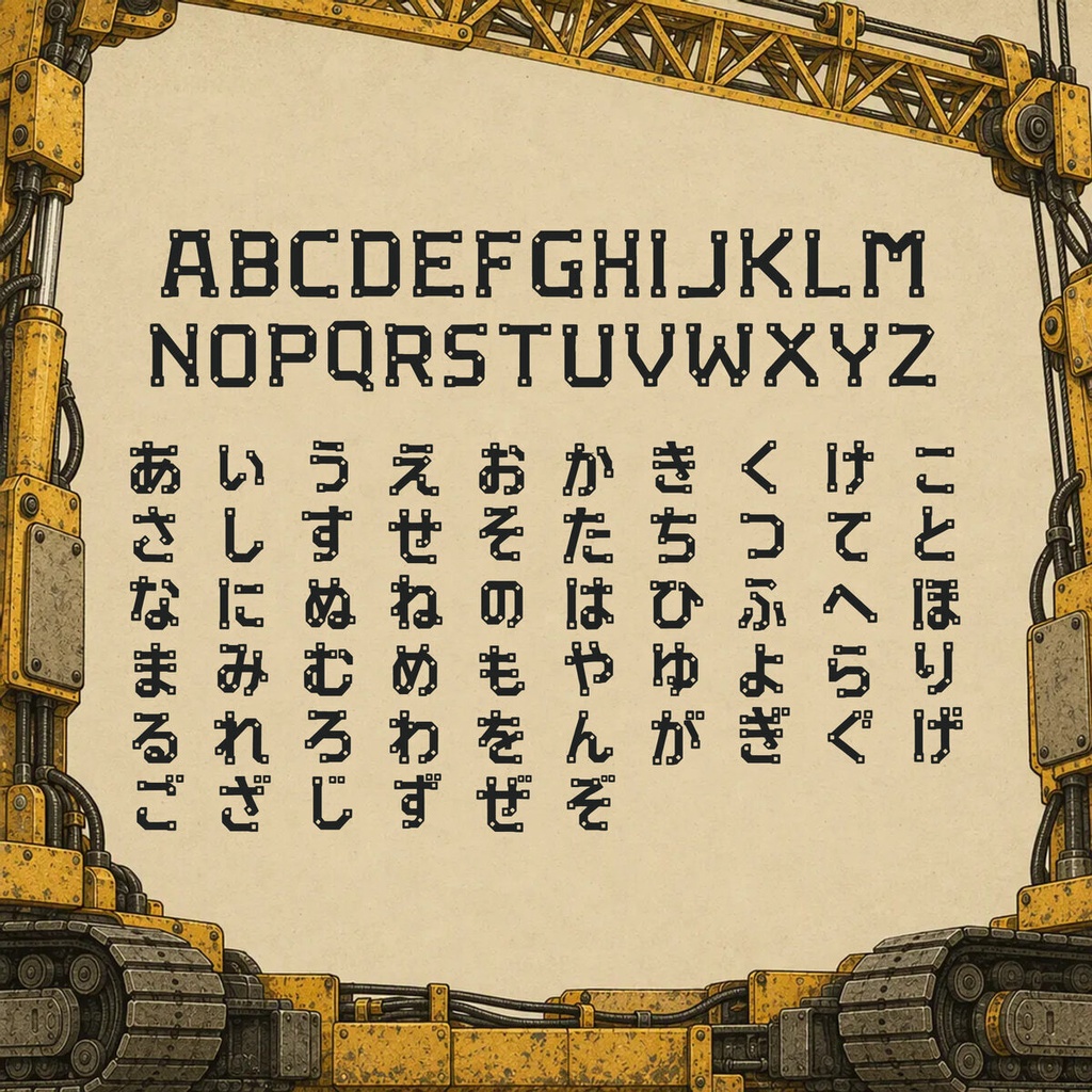 鋼仮名 KoKana【フォント】 — メカ&インダストリアルスラブ|常用漢字2,136字
