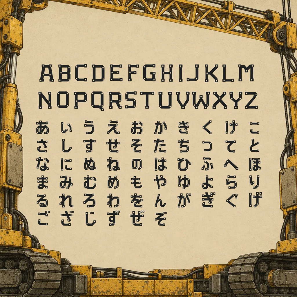 鋼仮名 KoKana【フォント】— メカ&インダストリアルスラブ|常用漢字2,136字
