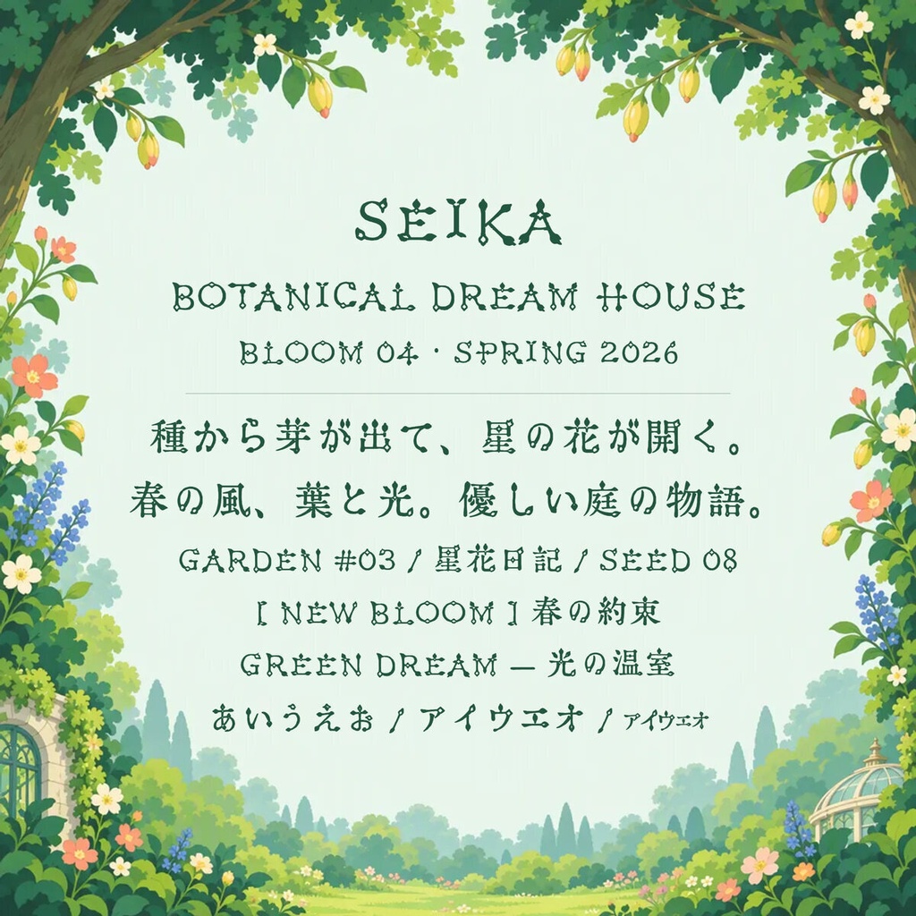 星花 Seika【フォント】— 芽吹くアールヌーヴォー書体|常用漢字2,136字