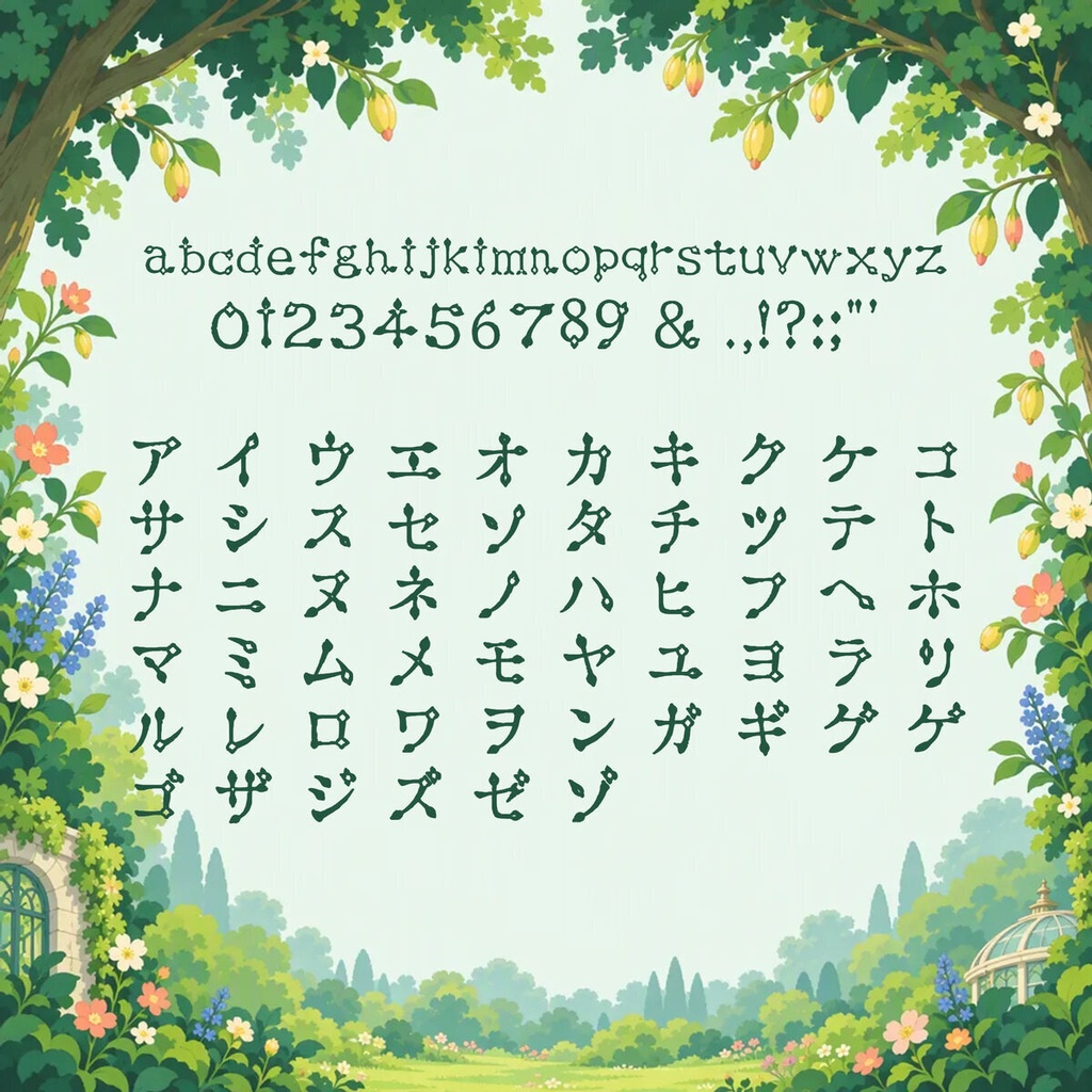 星花 Seika Standard【フォント】|かな・英数字301文字