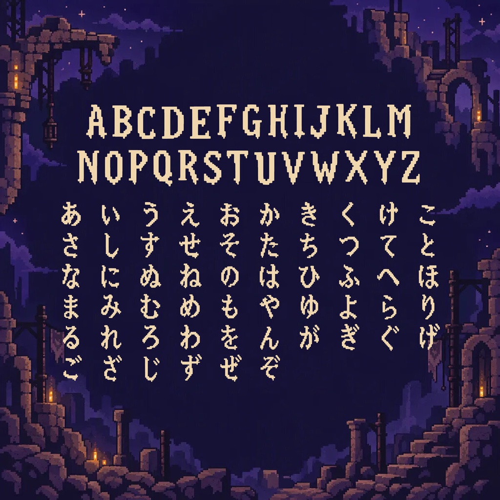 鉄骨 Tekkotsu Standard【フォント】|かな・英数字301文字