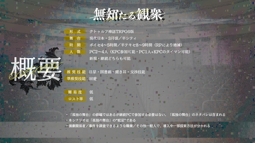 【CoCシナリオ】無知たる観衆 SPLL:E198688