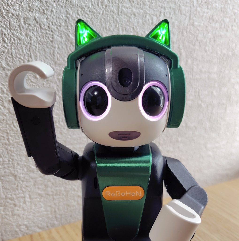 ロボホン用 猫耳ヘッドホン Light シルクフォレストグリーン