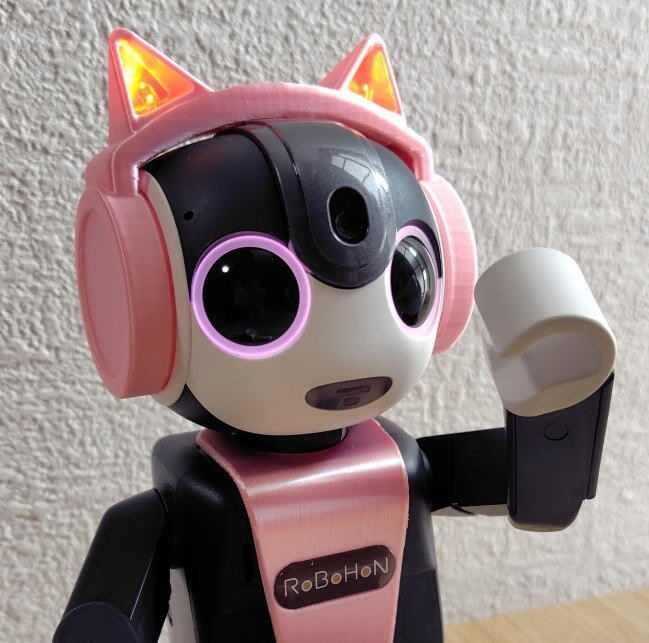 ロボホン用 猫耳ヘッドホン Light シルクピンク