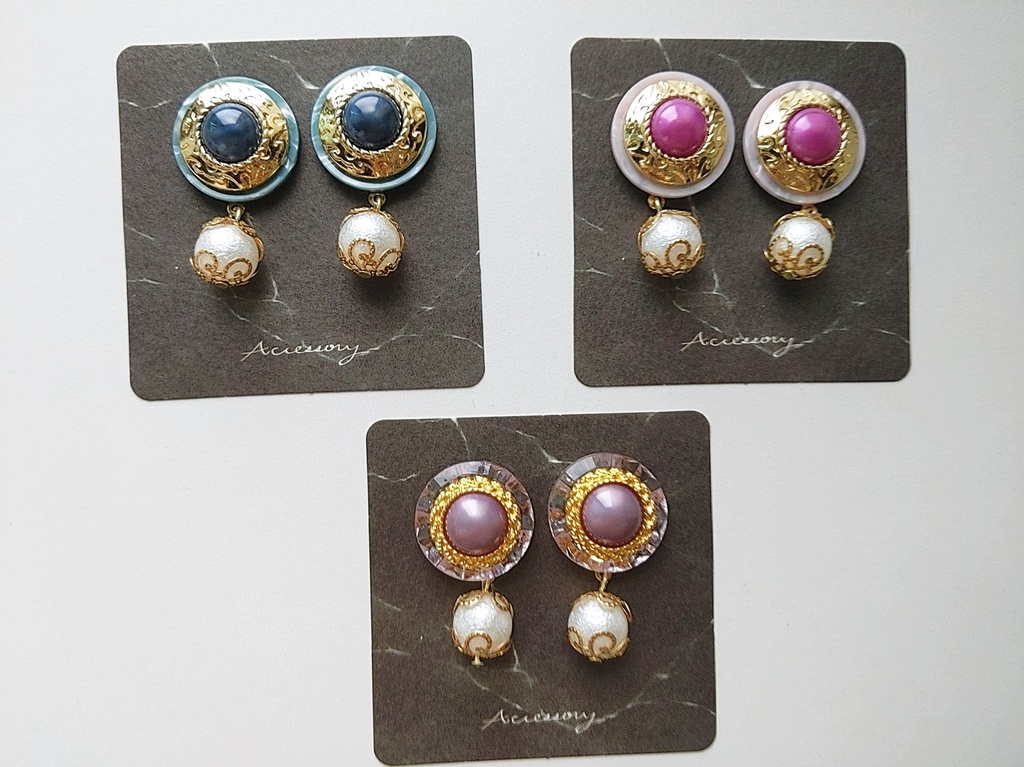 【秋の新作】竜胆・三途イメージイヤリング