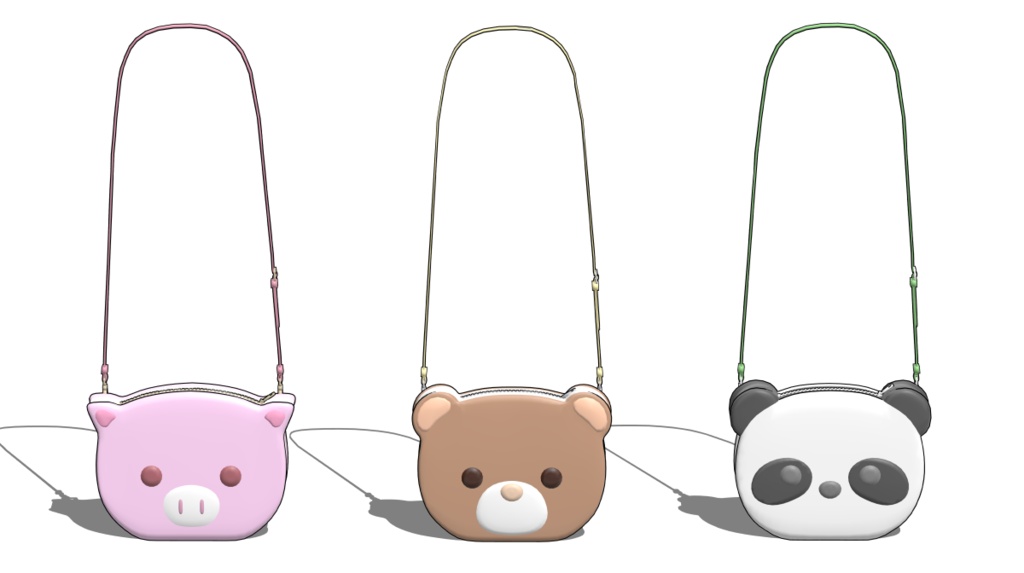 【クリスタ向け】クッキーサンドアニマル肩掛けバッグ【可動】