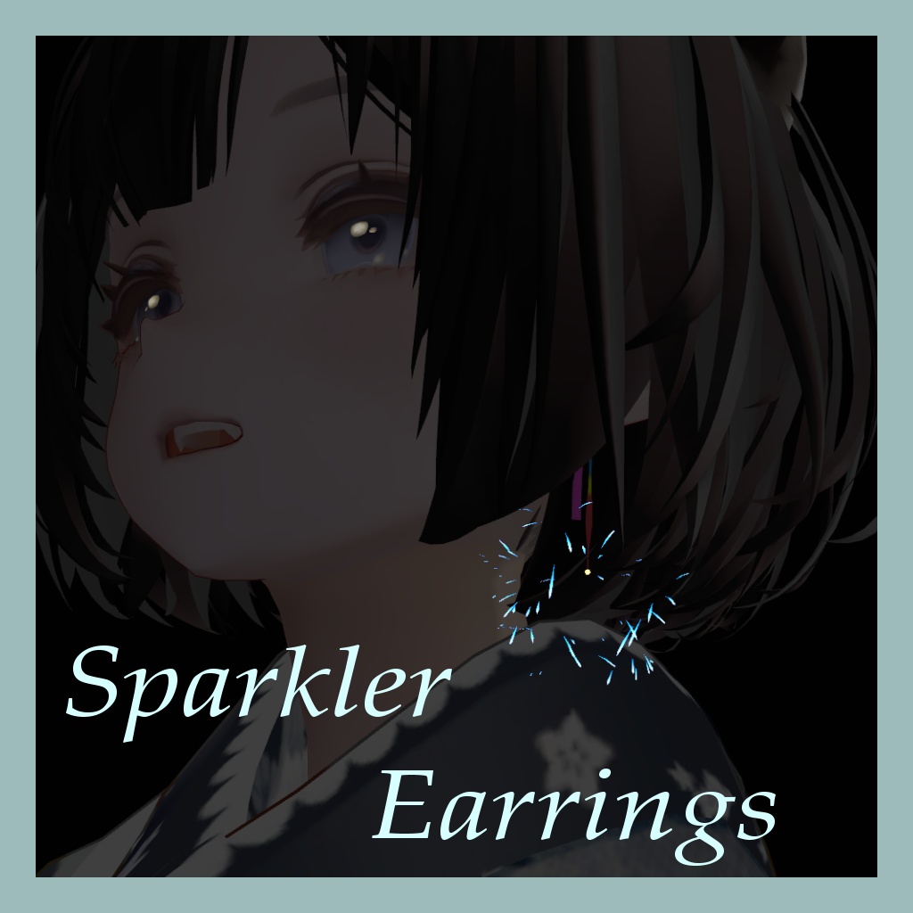 【VRだから熱くない!】Sparkler Earrings【線香花火】【36アバター対応】