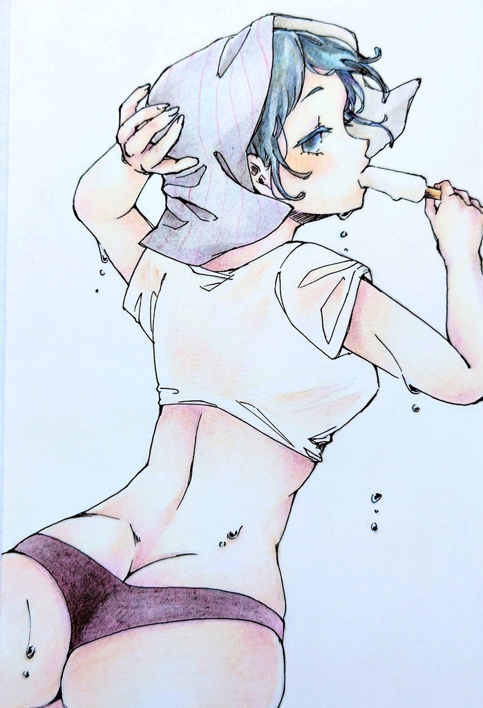 手描きイラスト｢お風呂あがり｣