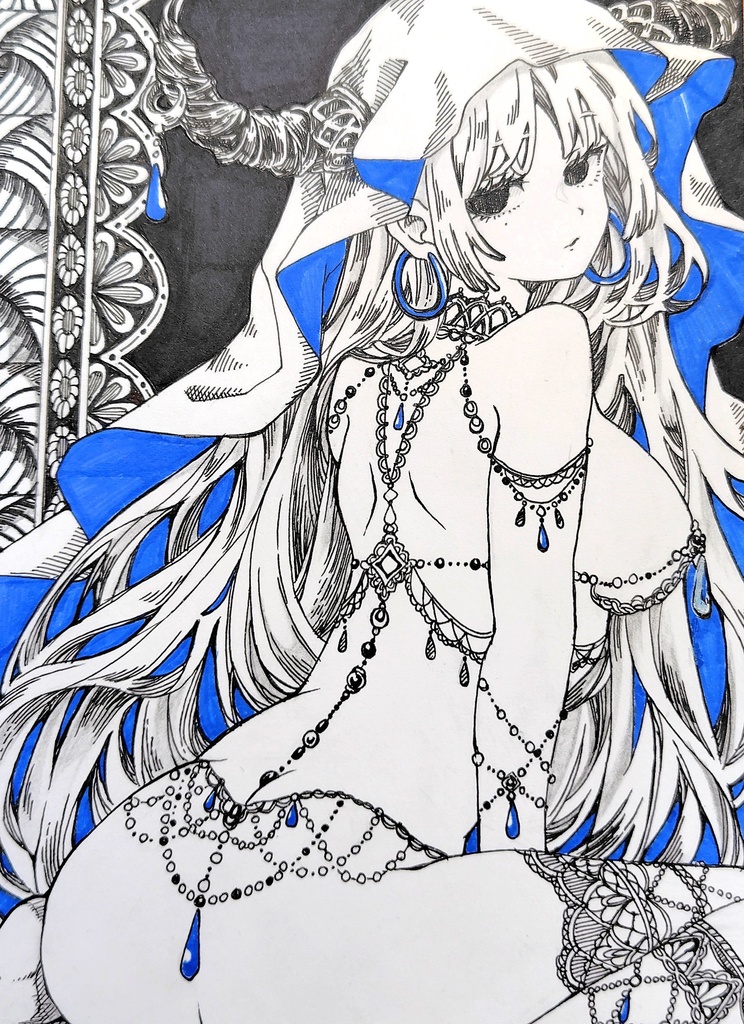 手描きイラスト『神秘の夜』