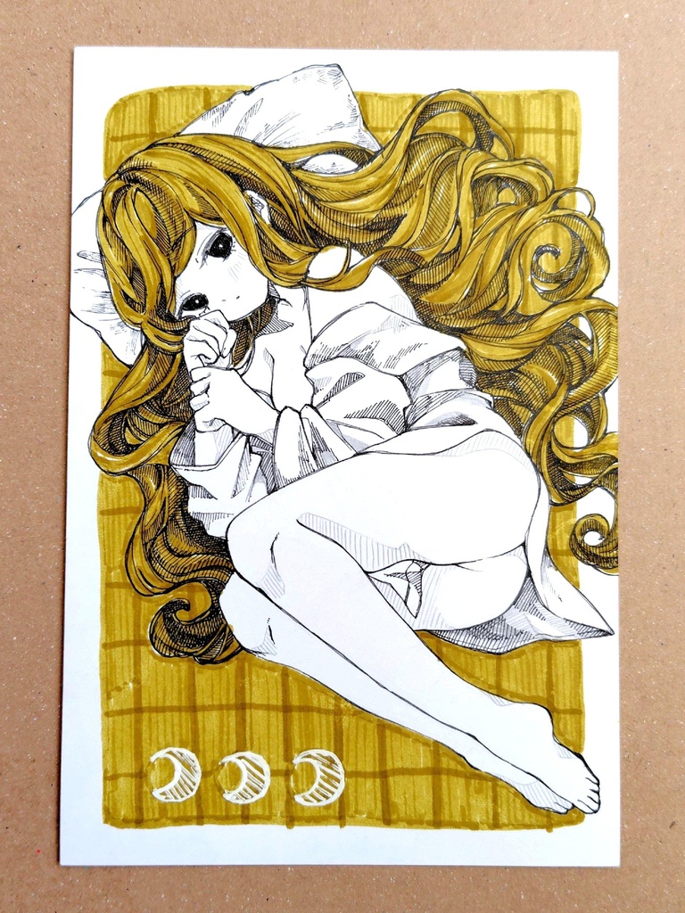 【彼シャツ シリーズ】手描きイラスト『ごろん』