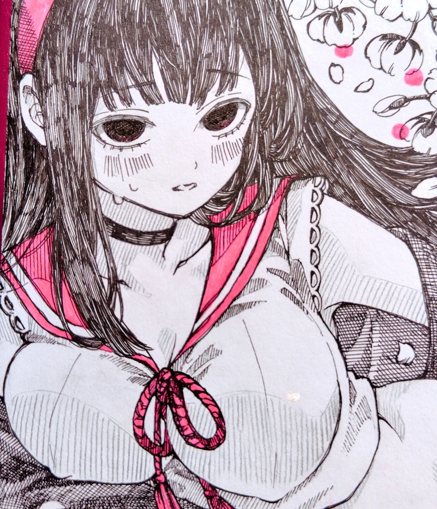 【色紙】手描きイラスト『春の和風っ子』