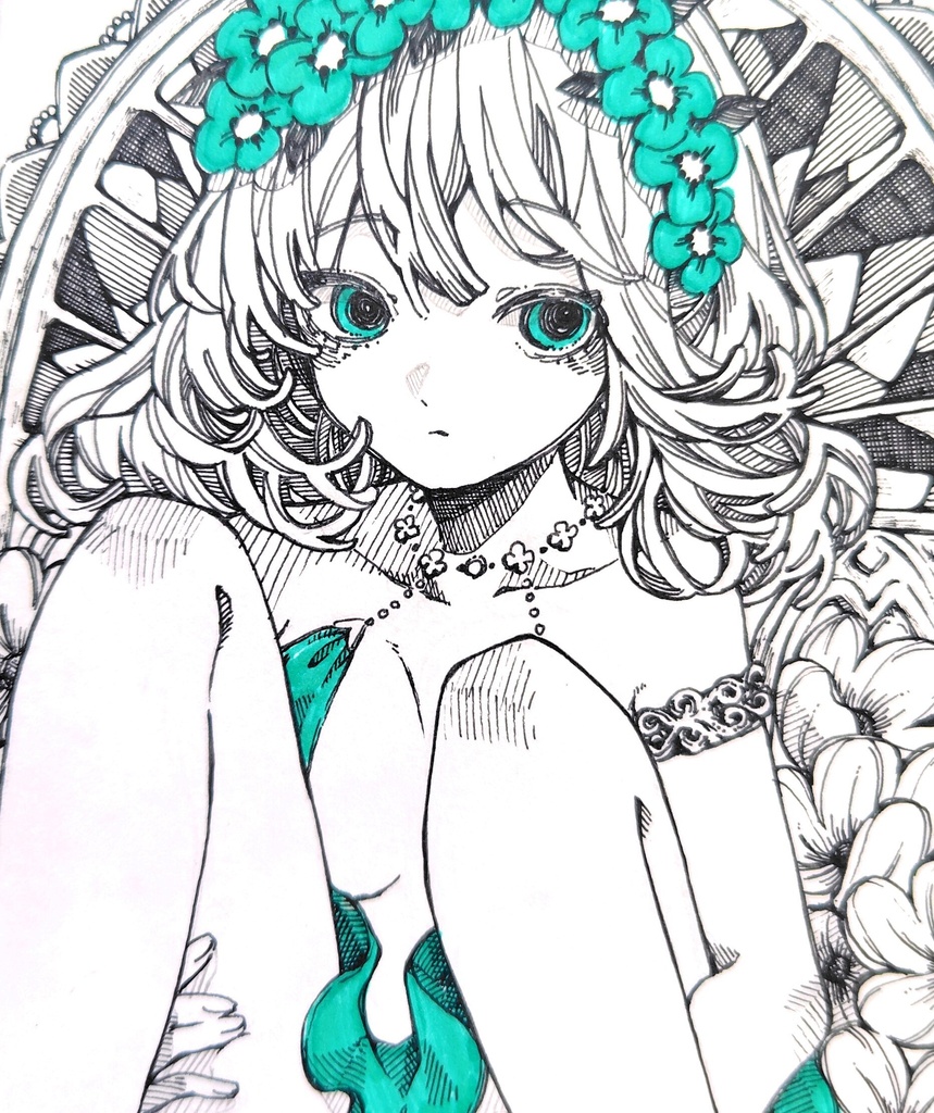 手描きイラスト『可憐なあの子』