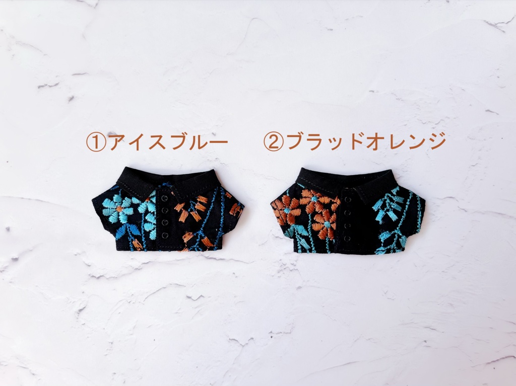 アンティーク刺繍の黒シャツ