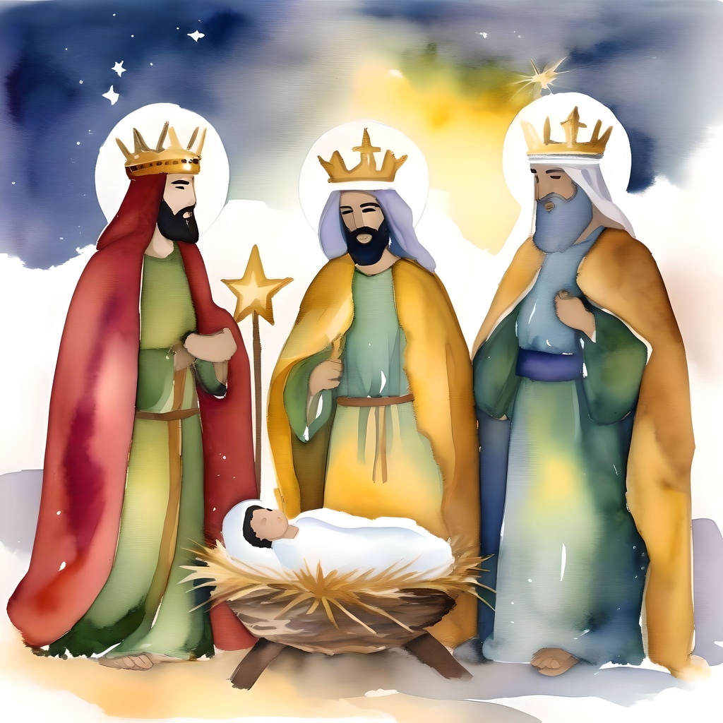Epiphany or Three Kings Day C - January 6 - In Watercolors & Pen