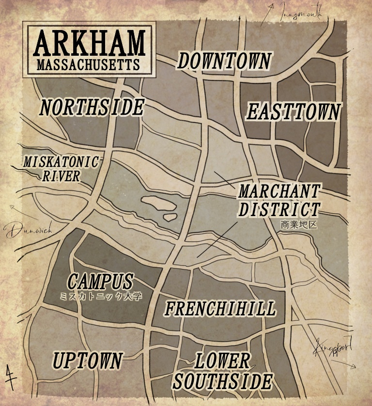 アーカムの地図