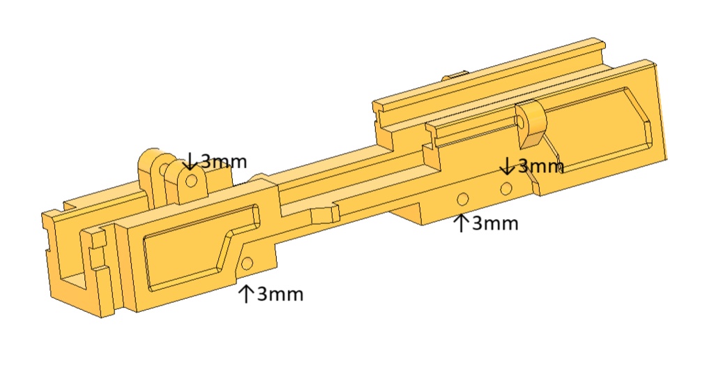 3Dプリント用データ:フルオートゴム銃 RBM-Erbu