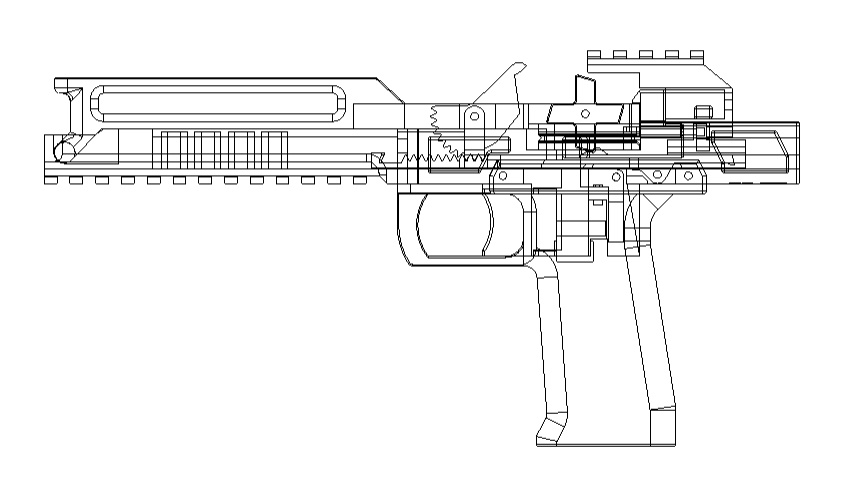 3Dプリント用データ:フルオートゴム銃 RBM-Erbu
