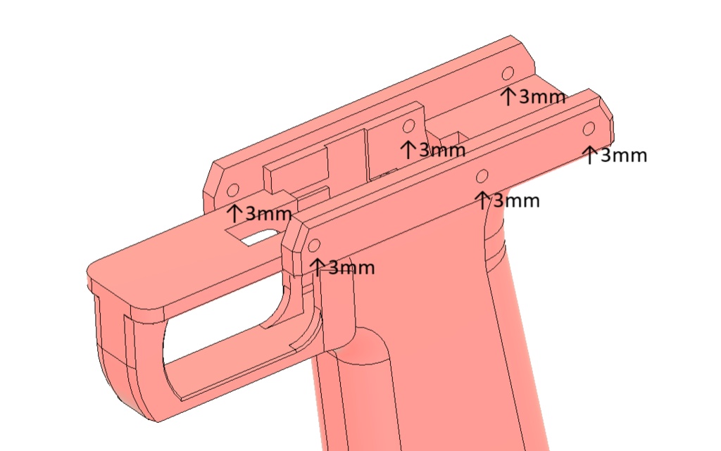 3Dプリント用データ:フルオートゴム銃 RBM-Erbu