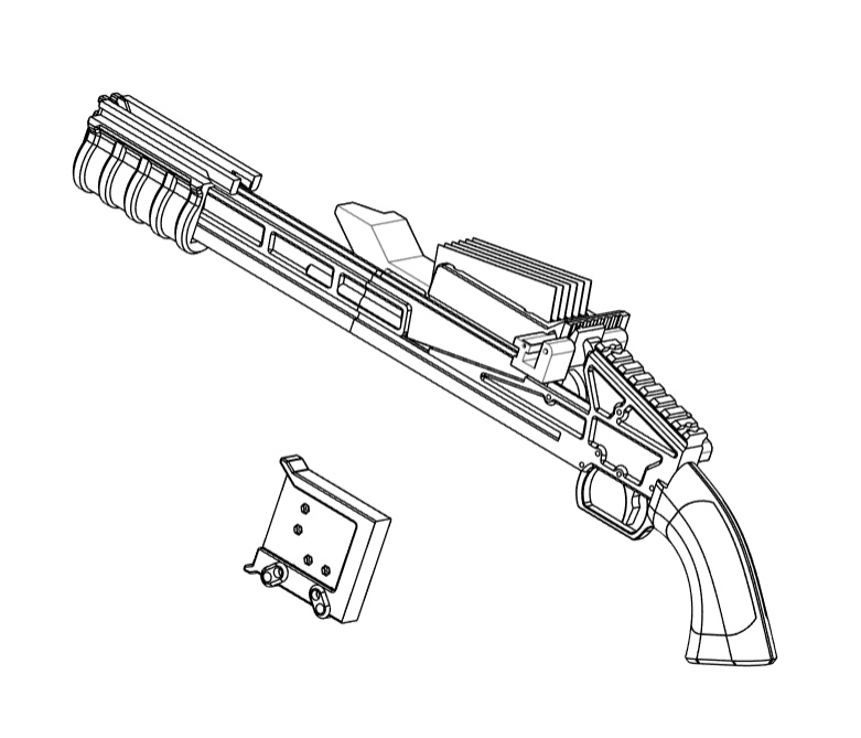 3Dプリント用データ：カードランチャー（ポンプアクション）