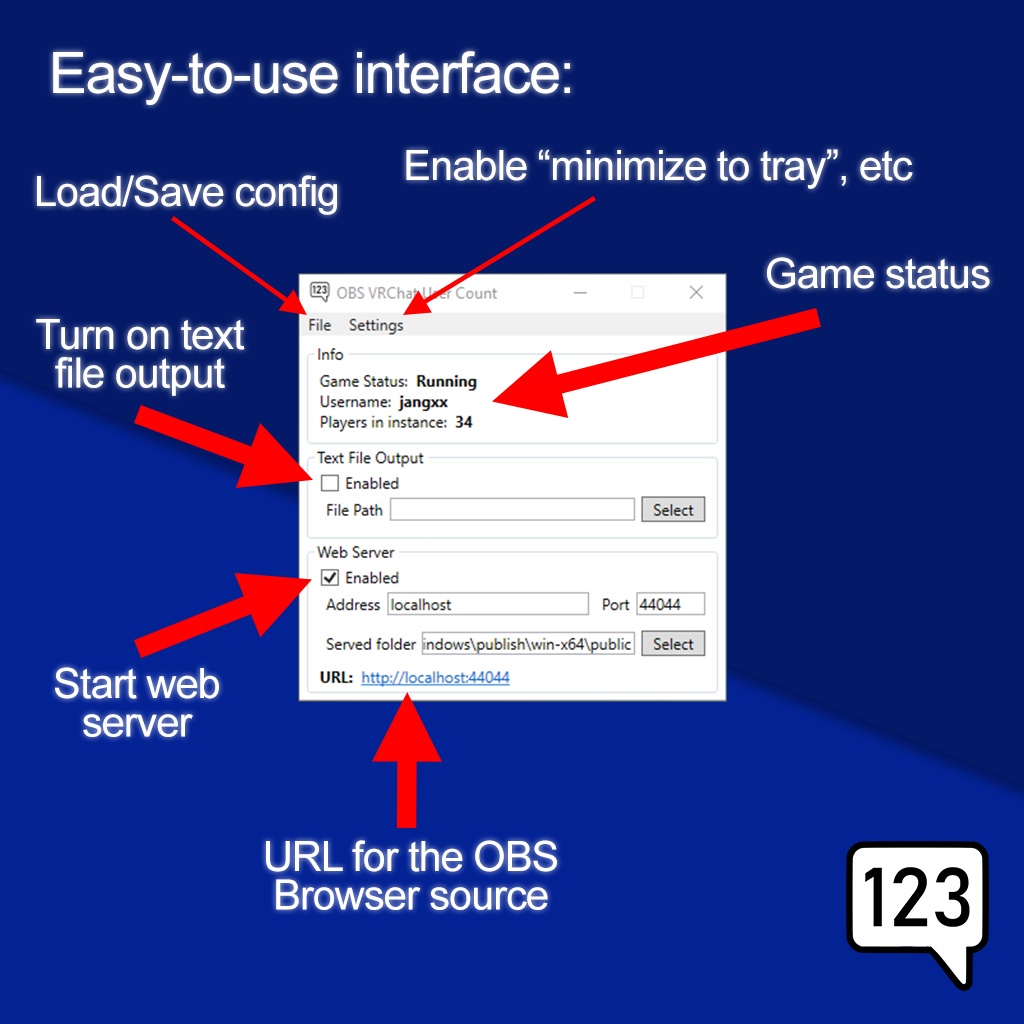OBS VRChat User Count Overlay