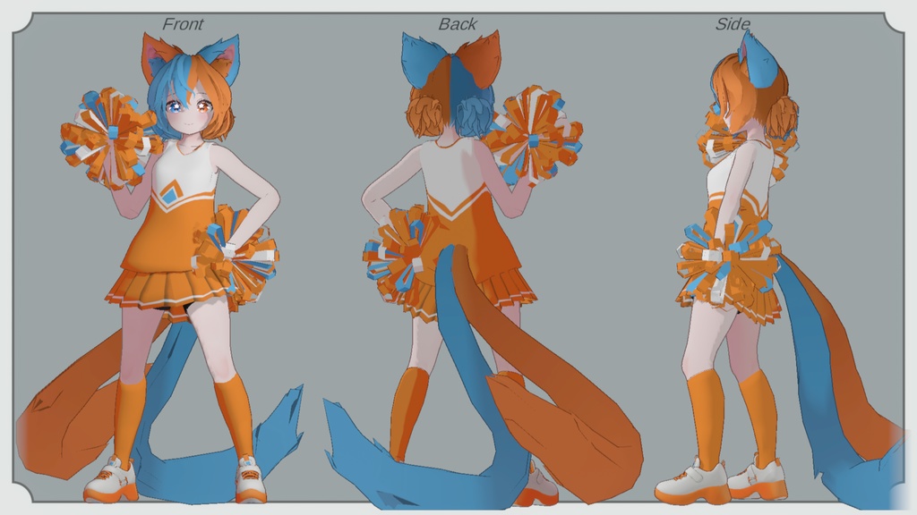 Cheerleader Outfit with Pompoms for Chiffon (VRChat)