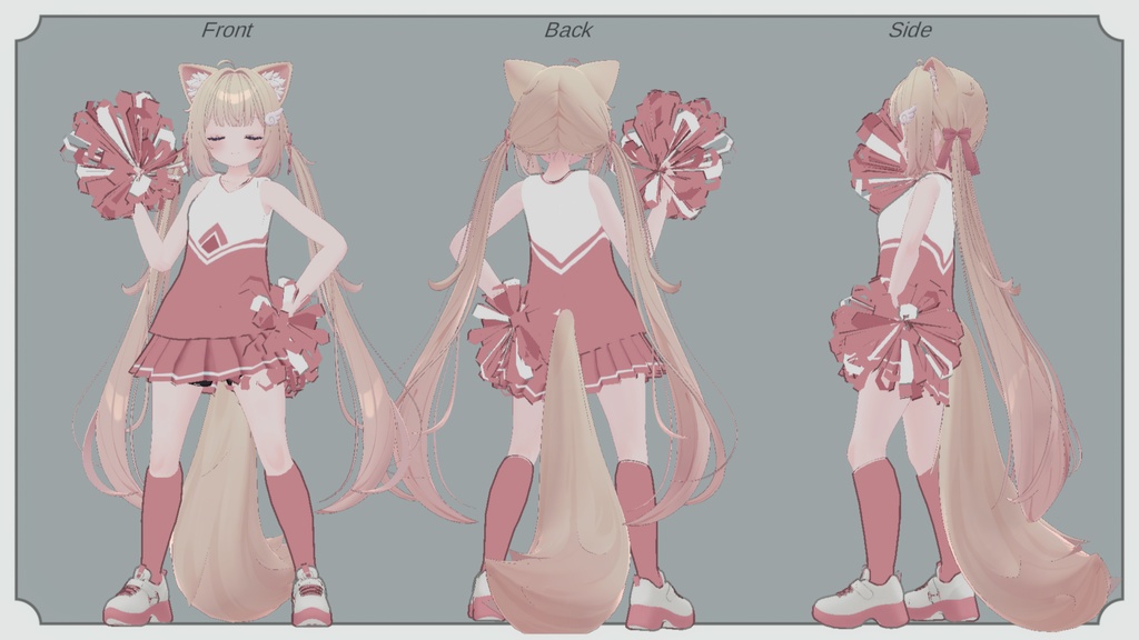 Cheerleader Outfit with Pompoms for Chiffon (VRChat)