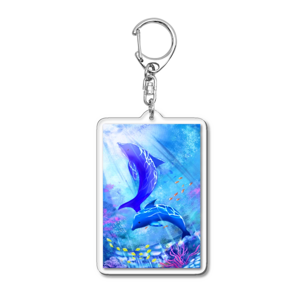 オリジナルイルカのアクリルキーホルダー