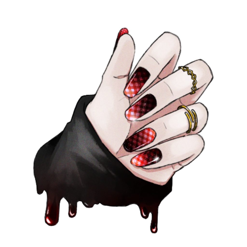 ステッカー ネイルチェック柄【紫・赤・エメラルドグリーン】