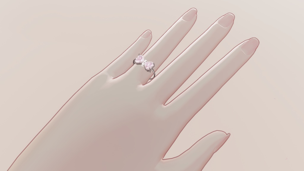 ♥Heart Ribbon RIng♥【VRChat】