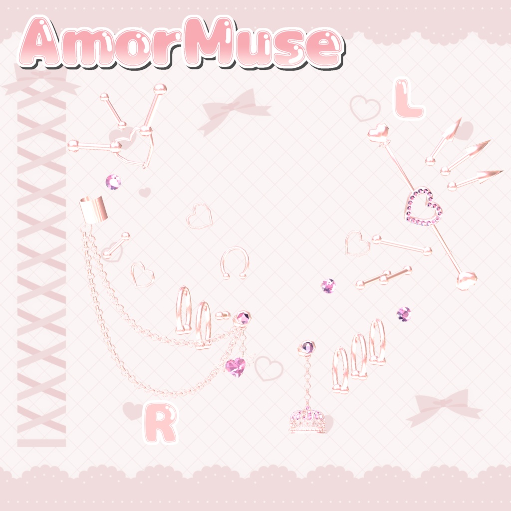 【VRC】Amor Muse Earring【11アバター対応】