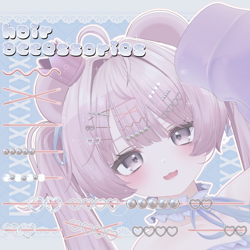 【vket2025winter期間中無料】♥Cute hairpin❤【VRC】