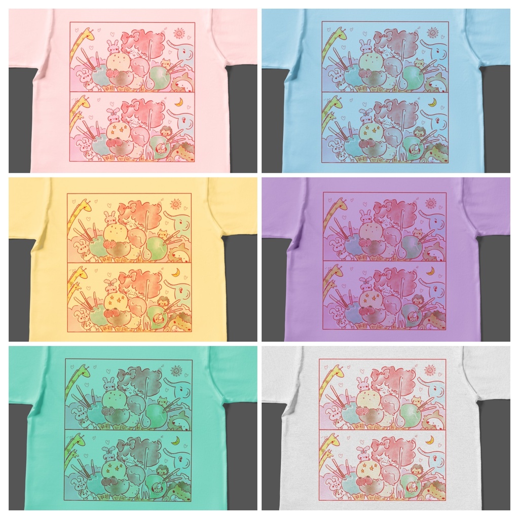 ぽわまちがいさがしカラーTシャツ