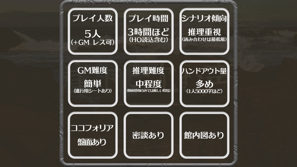 【マーダーミステリー】崖下に沈む声【5人用 GMレス】