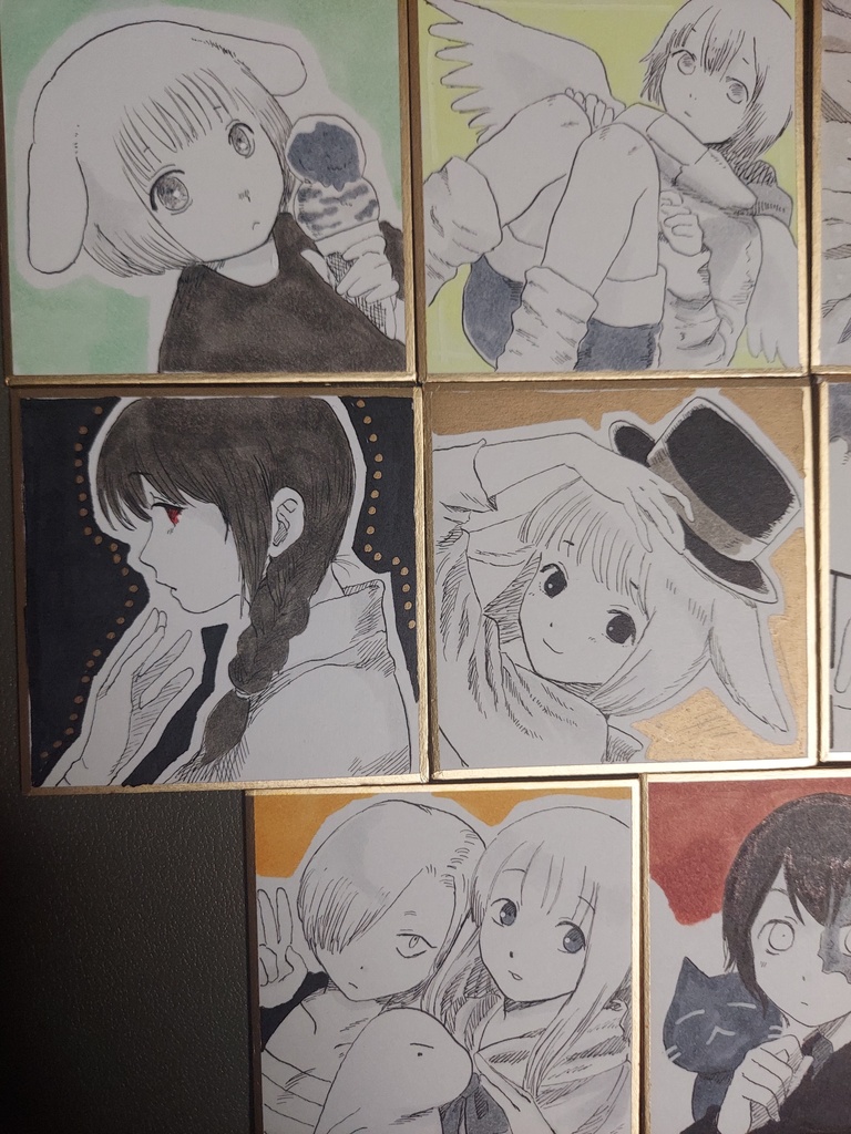 イラスト色紙原画